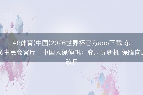 A8体育(中国)2026世界杯官方app下载 东说念主民会客厅｜中国太保傅帆：变局寻新机 保障向改日