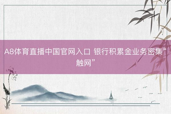 A8体育直播中国官网入口 银行积累金业务密集“触网”