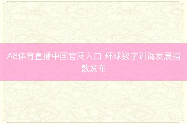 A8体育直播中国官网入口 环球数字训诲发展指数发布