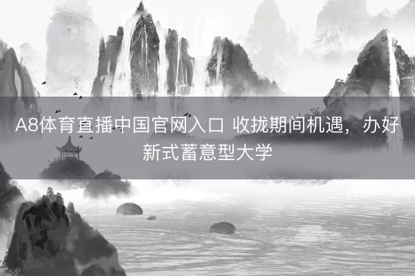A8体育直播中国官网入口 收拢期间机遇，办好新式蓄意型大学
