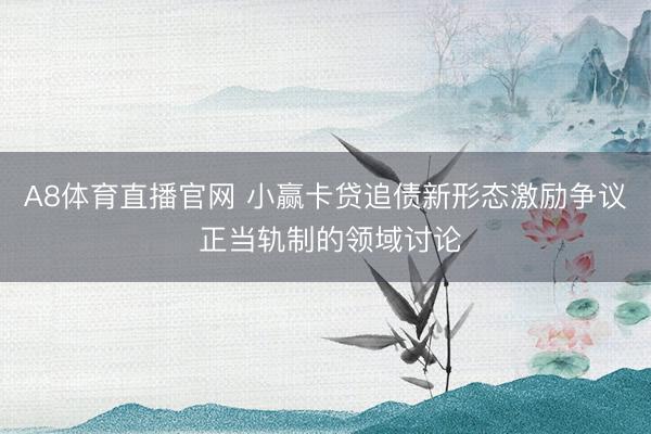 A8体育直播官网 小赢卡贷追债新形态激励争议 正当轨制的领域讨论