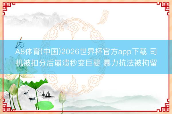 A8体育(中国)2026世界杯官方app下载 司机被扣分后崩溃秒变巨婴 暴力抗法被拘留