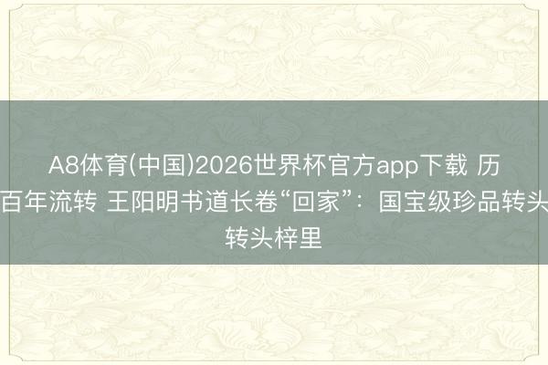 A8体育(中国)2026世界杯官方app下载 历经数百年流转 王阳明书道长卷“回家”：国宝级珍品转头梓里