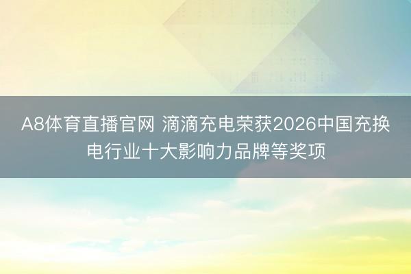 A8体育直播官网 滴滴充电荣获2026中国充换电行业十大影响力品牌等奖项