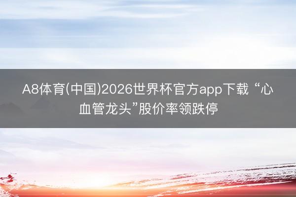 A8体育(中国)2026世界杯官方app下载 “心血管龙头”股价率领跌停