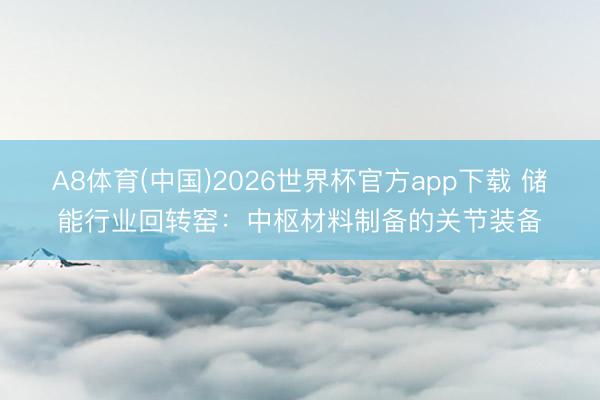 A8体育(中国)2026世界杯官方app下载 储能行业回转窑：中枢材料制备的关节装备