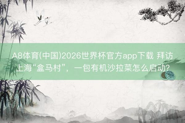A8体育(中国)2026世界杯官方app下载 拜访上海“盒马村”,一包有机沙拉菜怎么启动?