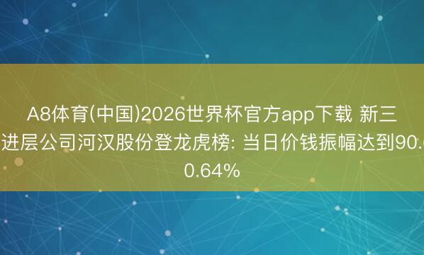 A8体育(中国)2026世界杯官方app下载 新三板改进层公司河汉股份登龙虎榜: 当日价钱振幅达到90.64%