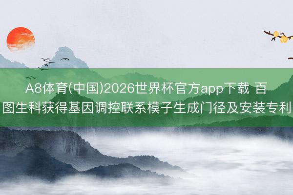 A8体育(中国)2026世界杯官方app下载 百图生科获得基因调控联系模子生成门径及安装专利