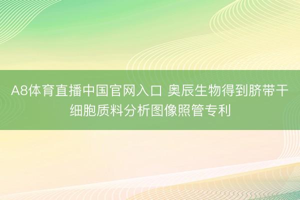 A8体育直播中国官网入口 奥辰生物得到脐带干细胞质料分析图像照管专利