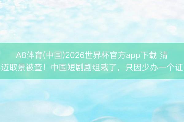 A8体育(中国)2026世界杯官方app下载 清迈取景被查！中国短剧剧组栽了，只因少办一个证
