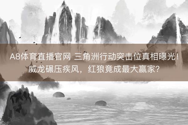 A8体育直播官网 三角洲行动突击位真相曝光!威龙碾压疾风,红狼竟成最大赢家?