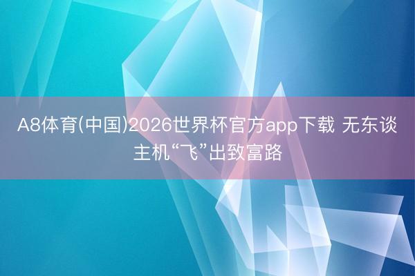 A8体育(中国)2026世界杯官方app下载 无东谈主机“飞”出致富路