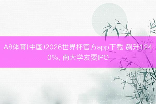 A8体育(中国)2026世界杯官方app下载 飙升1240%， 南大学友要IPO