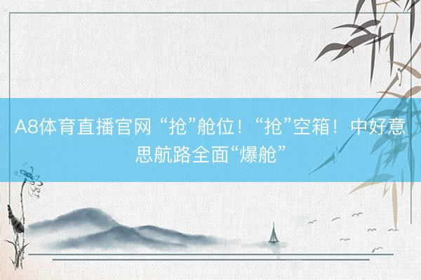 A8体育直播官网 “抢”舱位！“抢”空箱！中好意思航路全面“爆舱”